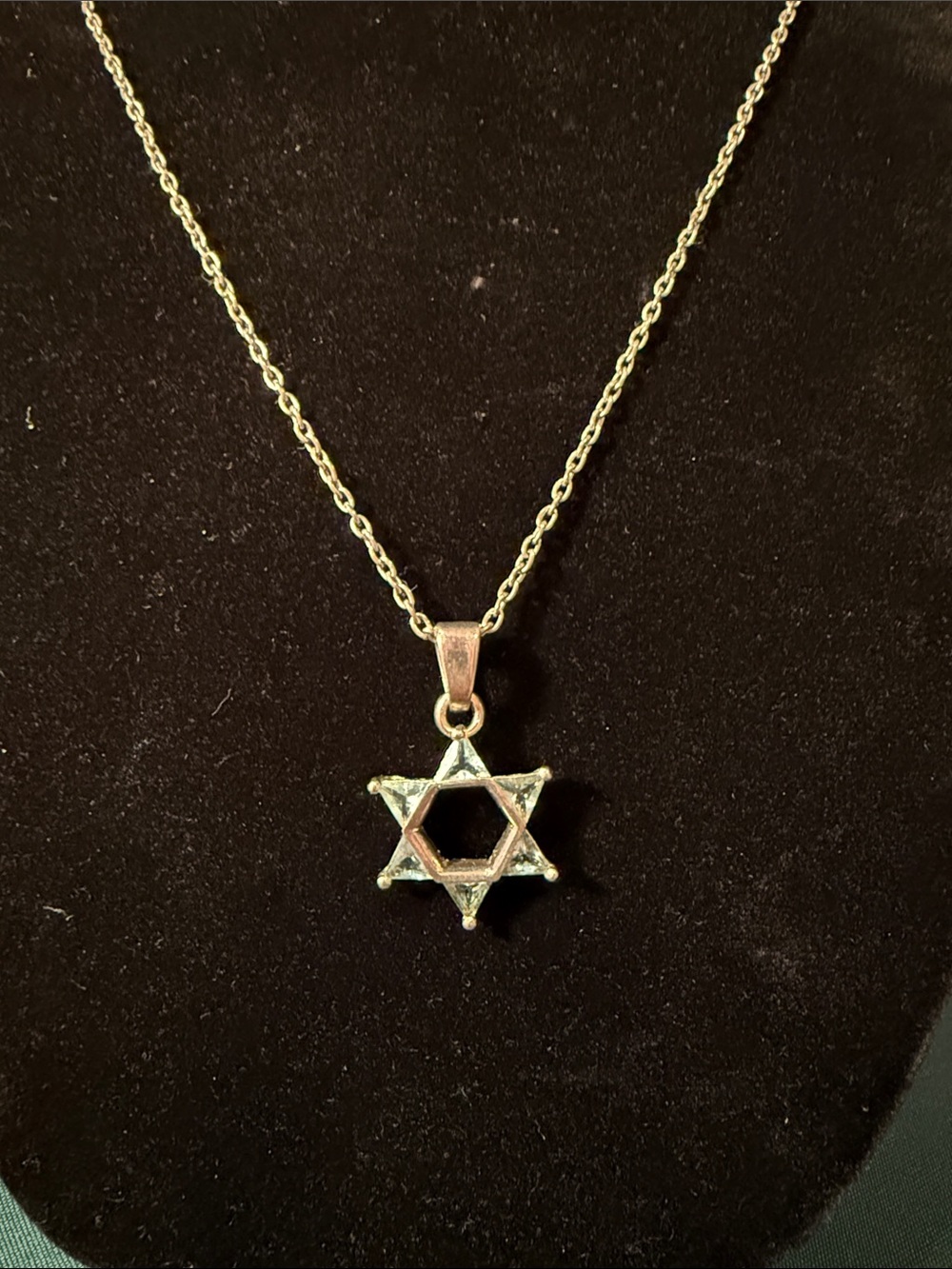 Silver Star of David Pendant Necklace with XL chain - Women Jewelry